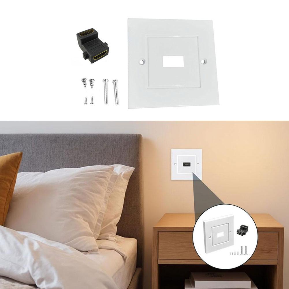 2026 Wall Plate HDMI= Wall Socket Panel Single Port Faceplate Decorative Outlet Cover With Gold-Plated Connector For 4K HDTV=