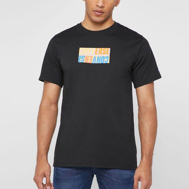 Converse Set in Sleeve T Shirt Men's Black 10008541-A05