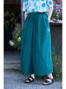 Women's Summer Lightweight Retro Blue Cotton Carrot Pants