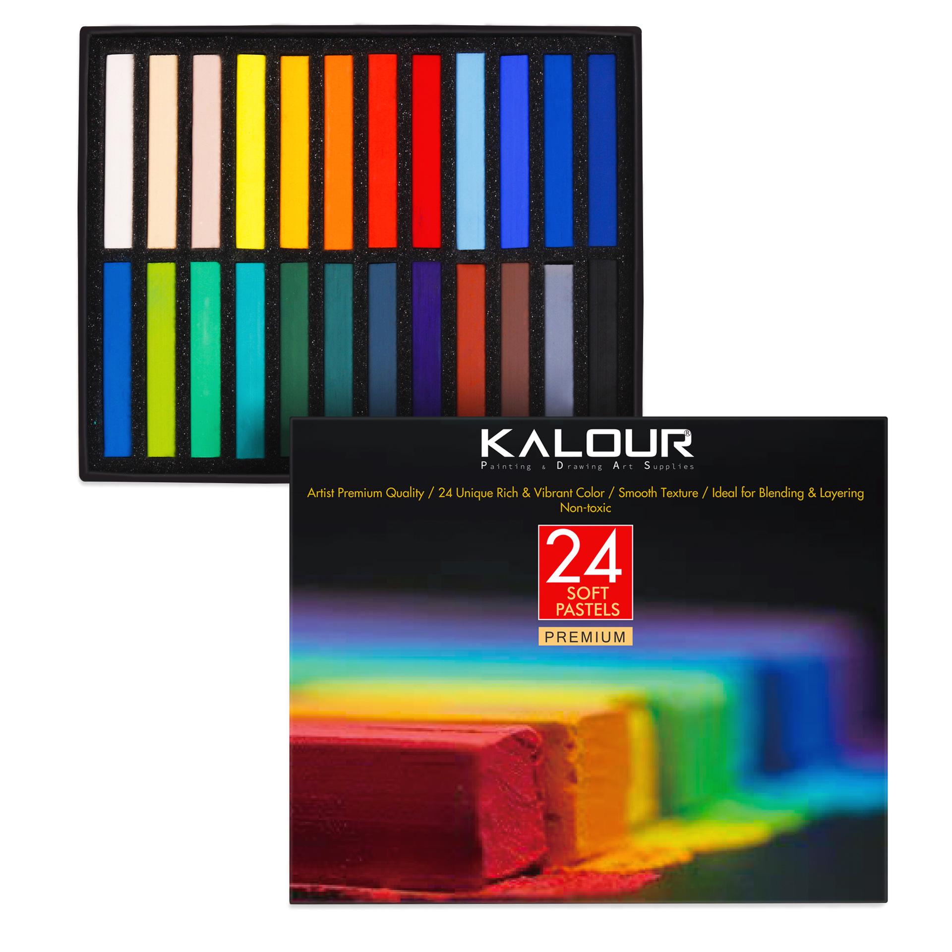 KALOUR 24 Pastel Art Pencils – Professional Color Powder Sticks