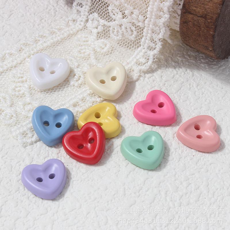 20 Pieces Cute Mini Heart Plastic Buttons Sewing Supplies for Women's Cardigans Blouses & Children's Garments DIY Button Craft