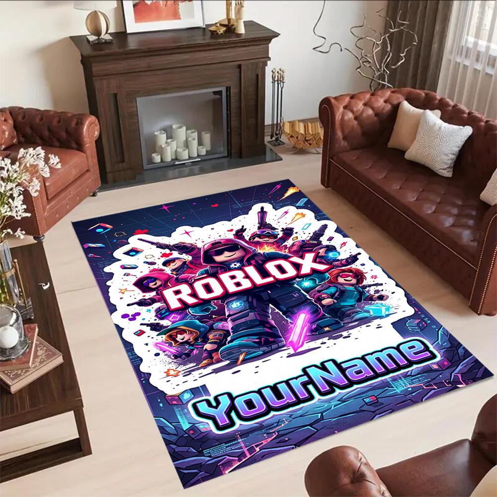 Roblox 464 Customize Text Carpet Perfect for Balcony Dining Room Entryway Kitchen Anti-slip Rug Decorate Offices Spiritual Gift