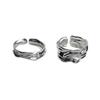 Fashion Personality Sliver Color Liquid Metal Irregularly Textured Index Finger Opening Rings for Women Men Jewelry Accessories