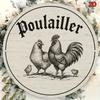 Round SignFrenchPoulailler RoosterIllustration In Rustic Farmhouse Style Wall Decor for KitchensBackyards or Chicken Coops