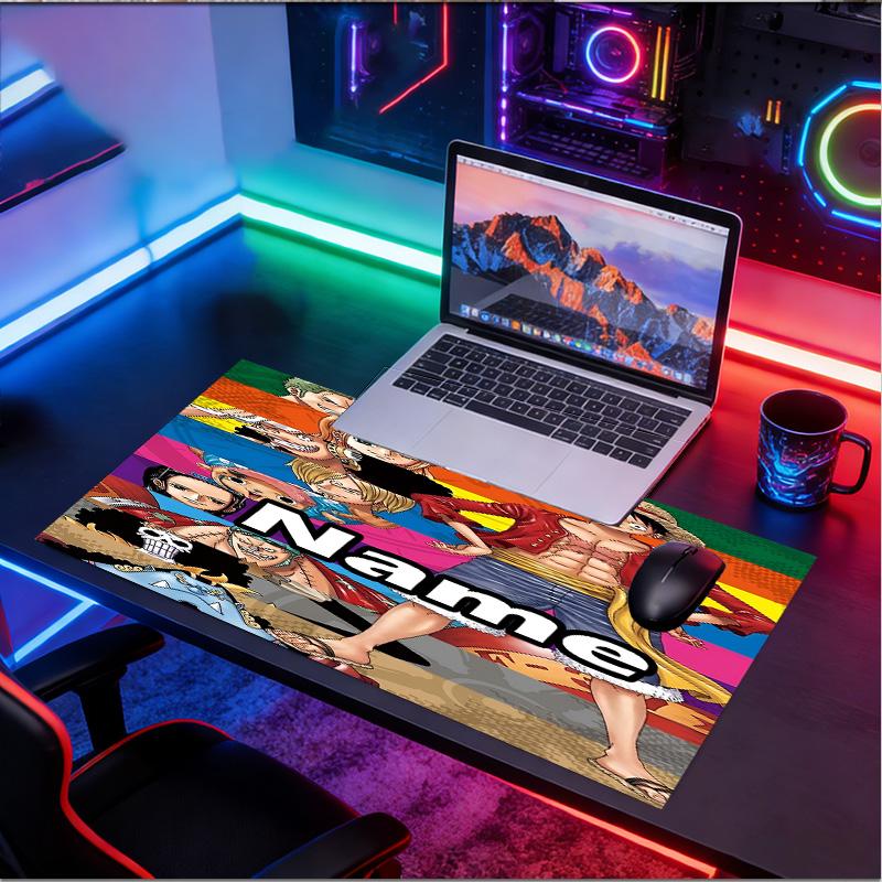 Custom Name Personalized One Piece Pattern Mousepad, Laptop PC Desk Mat, Decorative Desk Mat for Home Keyboard Pad Gift