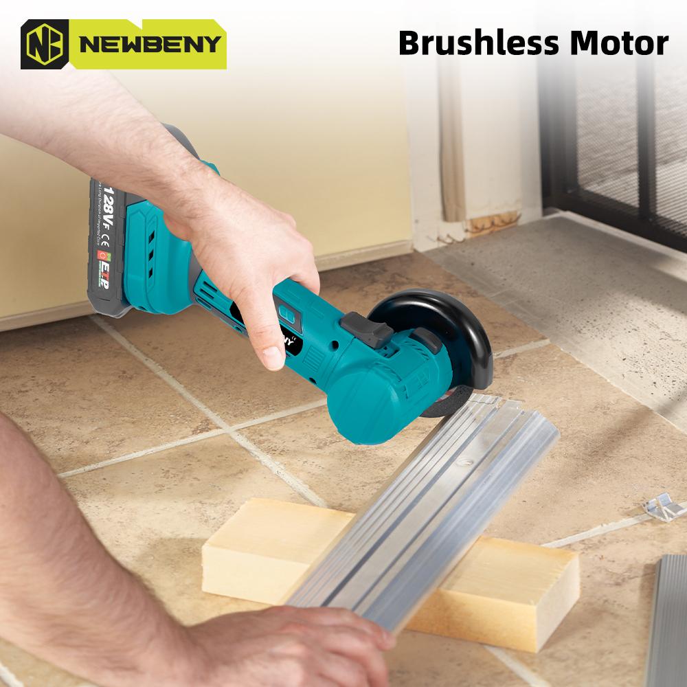 Newbeny Mini Meuleuse d'Angle Électrique Sans Fil Sans Balais 3 Pouces Outil de Meulage, Polissage et Coupe Efficace pour Métal et Bois Pour Batterie Makita 18V