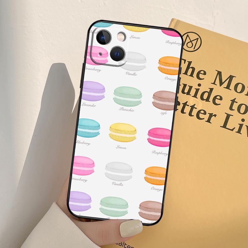 Macarons Cake Dessert Phone Case For iPhone 17 16 15 14 13 12 11 Pro Max mini XR 16e 15 16 Plus 17 Air Full Cover