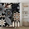 Bohemian Floral Pattern Shower Curtain Waterproof Polyester Luxury Tropical Leaf Geometric Decor Bathroom Curtain for Master Bat
