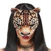 Snow Leopard Mask Realistic Animal Half Face Mask for Halloween Masquerade Carnival Night Party Costume Cosplay Props