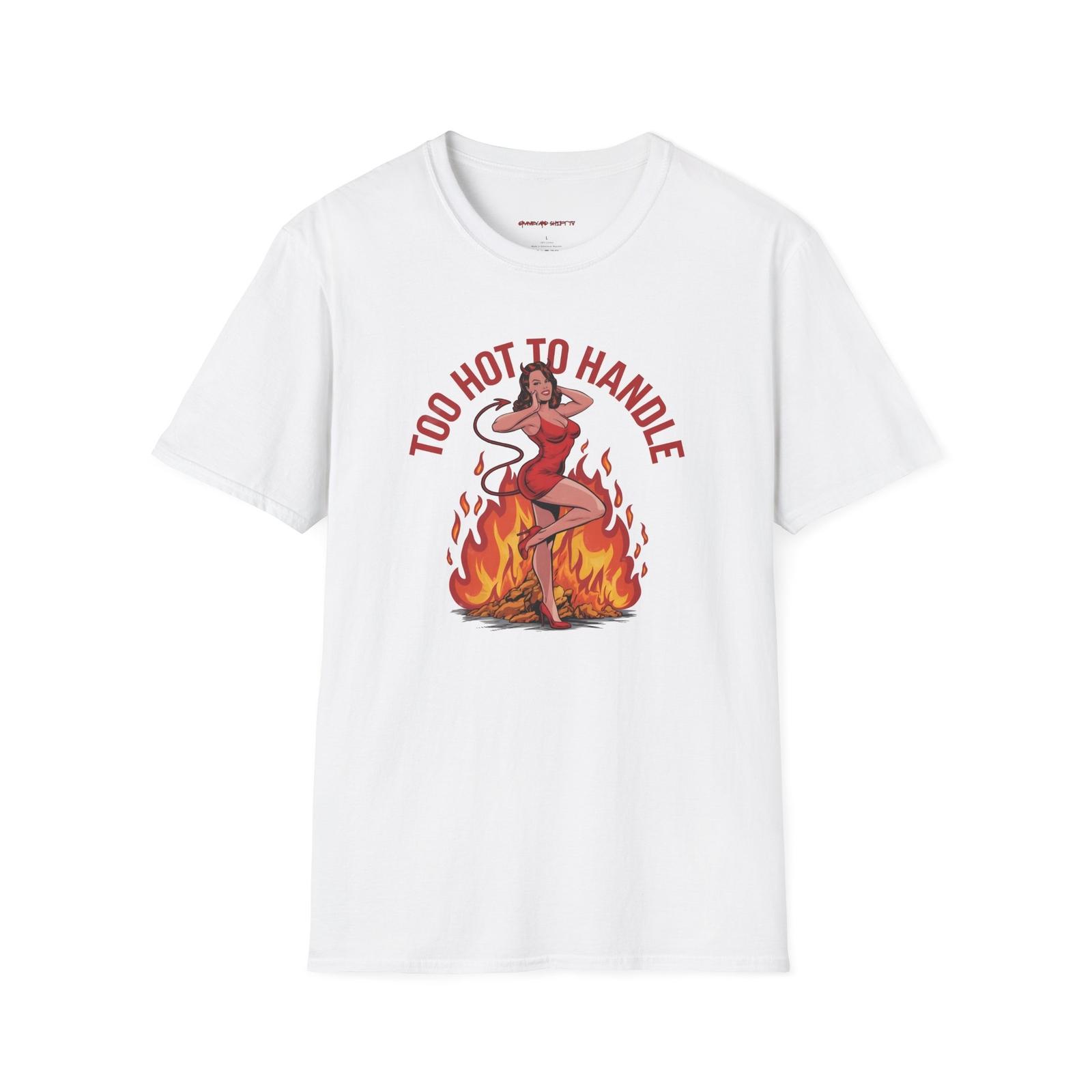 Sexy Devil Woman Unisex Softstyle T-Shirt Too Hot, Devil Graphic Tee, Edgy Demon S разноцветный