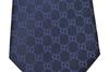 GUCCI brand GG tie, pattern, FEDRA, navy.