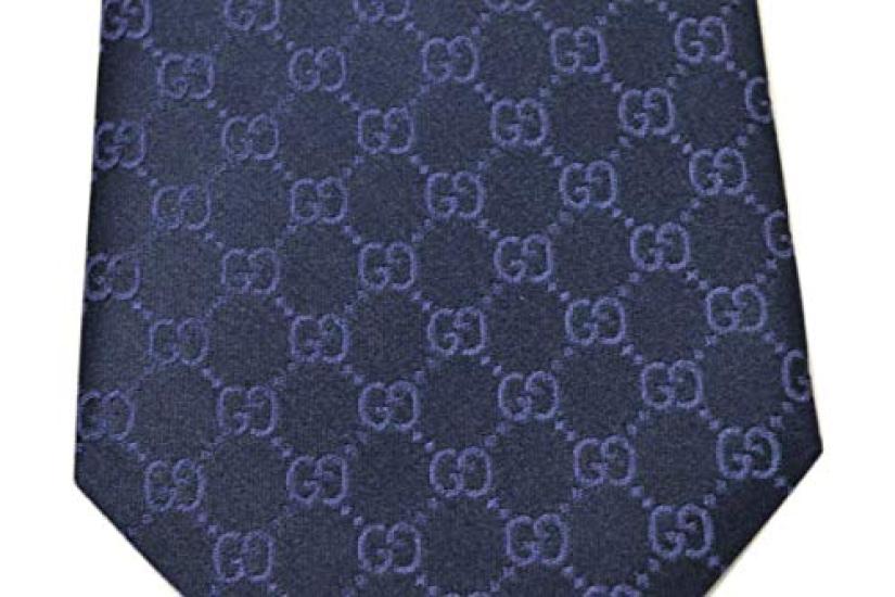 GUCCI brand GG tie, pattern, FEDRA, navy.