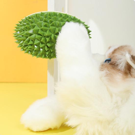 Kedi Kendini Temizleme Aparatı Duvar Köşesi Durian Şeklinde Kendini Temizleme Aparatı Kedi Yüz Masaj Aleti Bakım Fırçası İç Mekan Uzun Kısa Tüylü Kediler İçin Kendini Temizleme Oyuncağı
