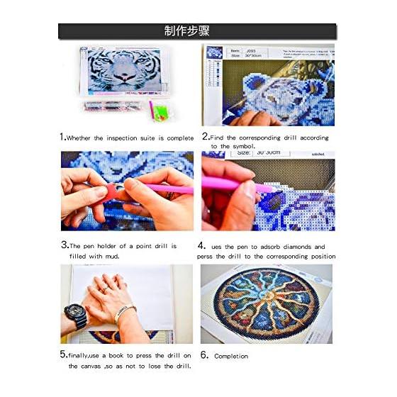 DIY Cross Stitch Kit Diamond Painting 5D Painting Kit, Colorful Flower Plant WOWDECOR Full Drill DIY Diamond Art Paint by Numbers Oil Painting