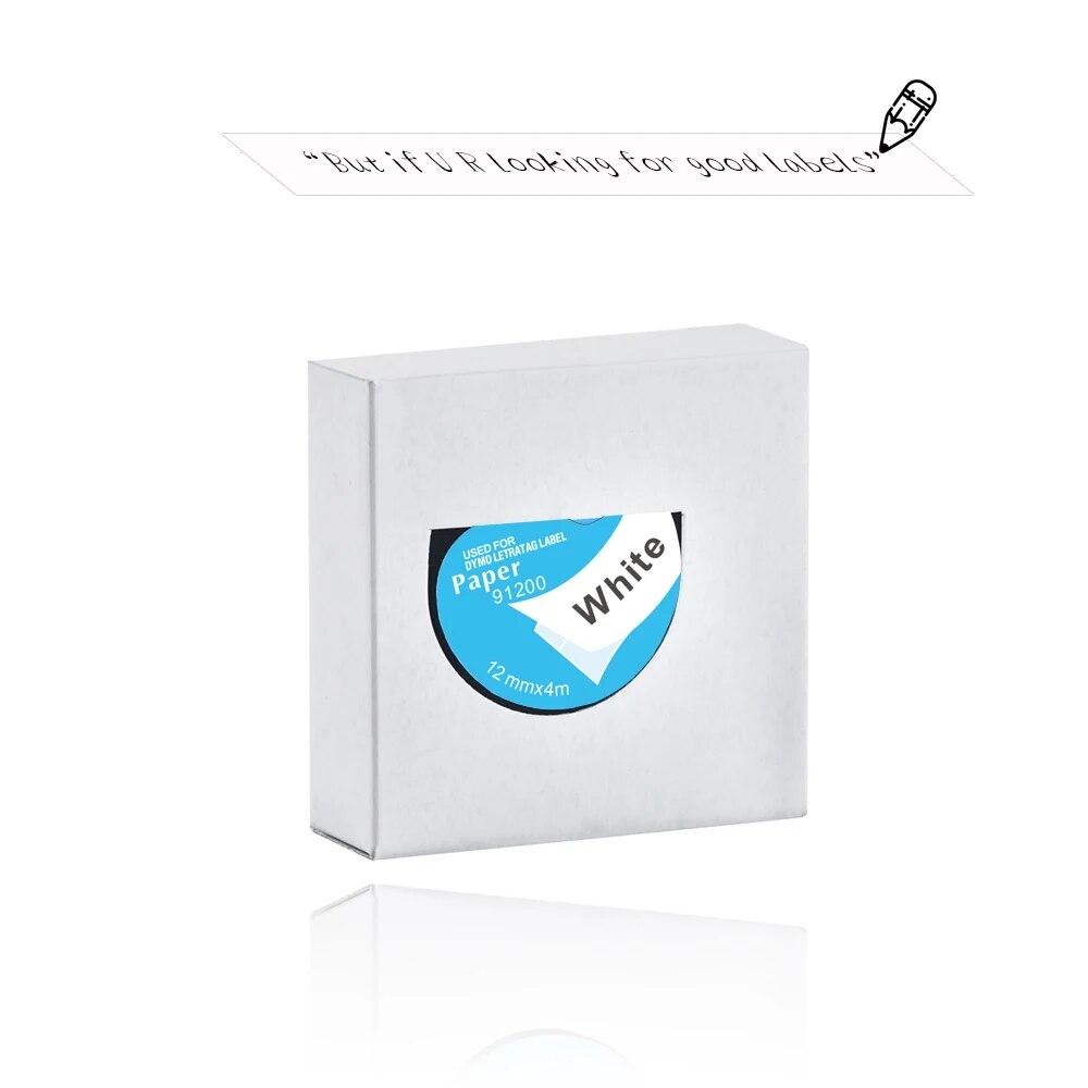 10PCS 12mm LetraTag LT91200 LT 91200  Labelling Tape for Dymo Letra Tag Paper for Dymo Machine LT-100H, LT-110T, QX 50 Printer
