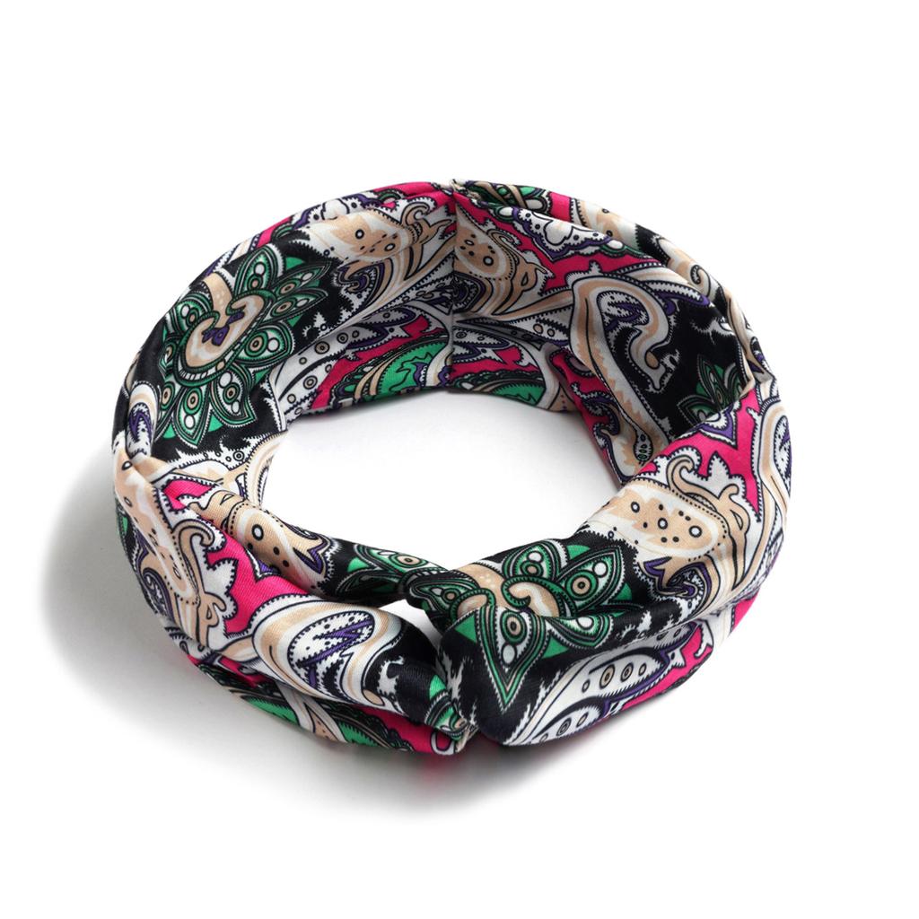 Bohemian Cross Knotted Headband Gypsy Yoga Sports Headband Wide Female Stretch Headband