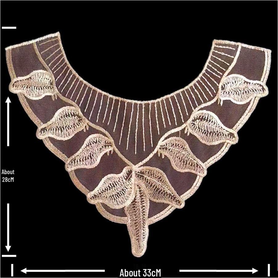 Polyester Lace Flower Embroidery Collar Patch