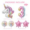 New 1Set Rainbow Unicorn Balloon 32 inch Number Foil Balloons 1st Kids Unicorn Theme Birthday Party Decorations Baby Shower Glob