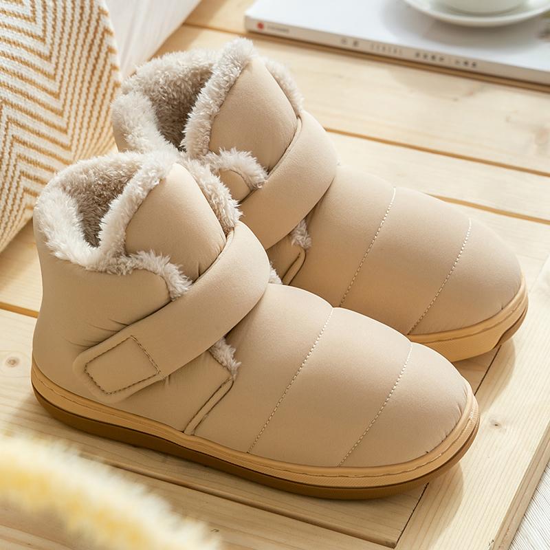 High-top cotton slippers women's winter new outer wear bag heel non-slip warm plush cotton shoes men's winter