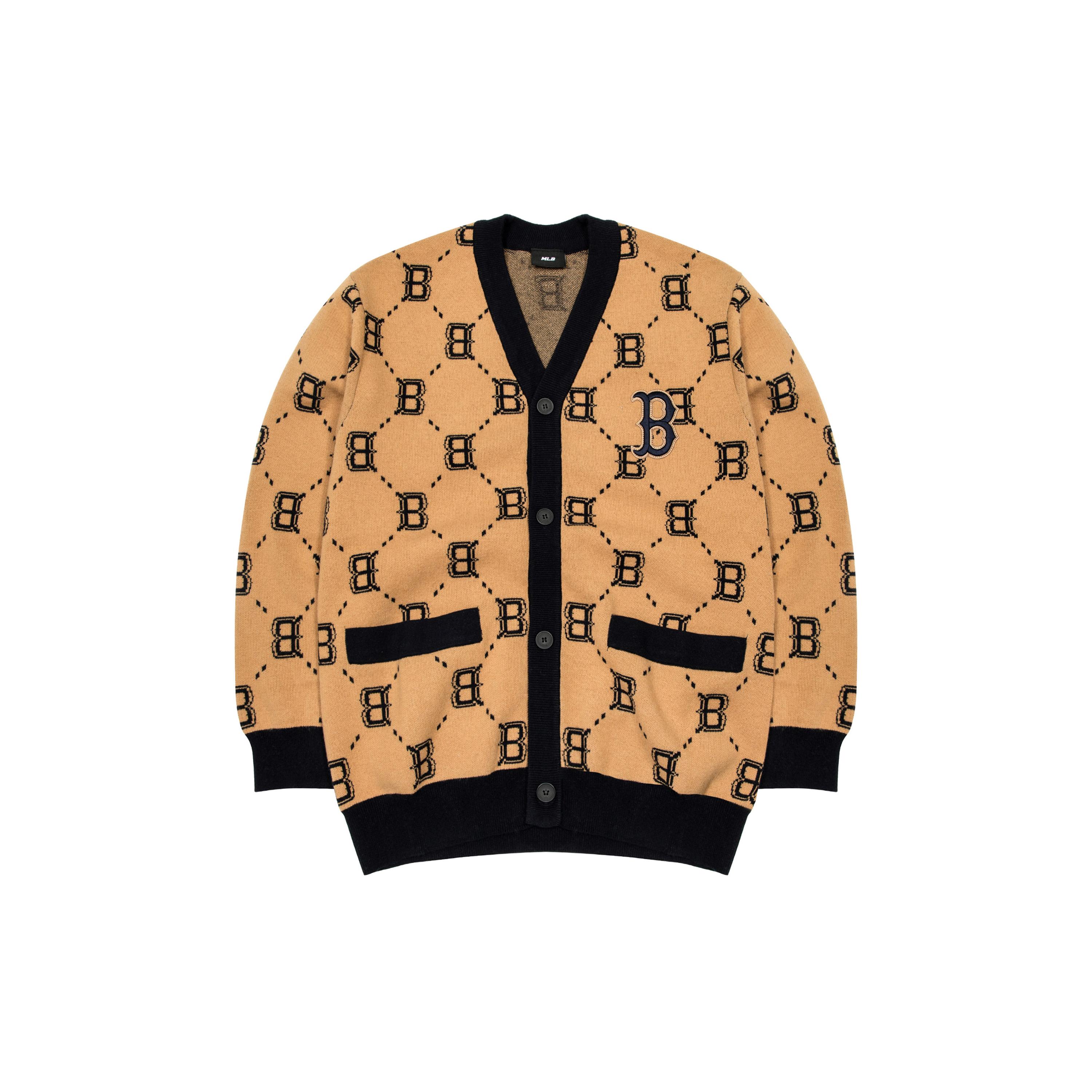 

New MLB Boston Red Sox Sweaters Unisex Beige Yellow 3AKCM0224-43BGS M