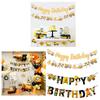 Tractor Truck Letter Red Lights Party Decoration Construction Truck Hanging Banner Construction Theme Birthday Banner
