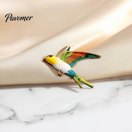 Oil Dripping Bird Pin Swallow Brooch for Women, Enamel Lapel Pin, Decorative Alloy Badge Coats Suits Dresses Scarves Vintage Clothing Accessory