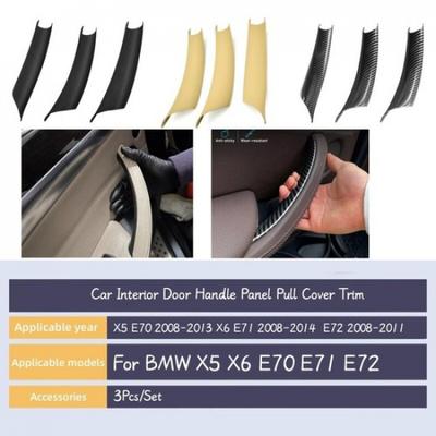 Inner Door Panel Handle Pull Trim Cover Set For BMW X5 X6 E70 E71 E72 2007-2013