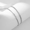 2pcs Set Exquisite Stainless Steel Claw-set Zircon Heart Shape Cuban Chain Couples Bracelets for Men Women Friends Jewelry Sets