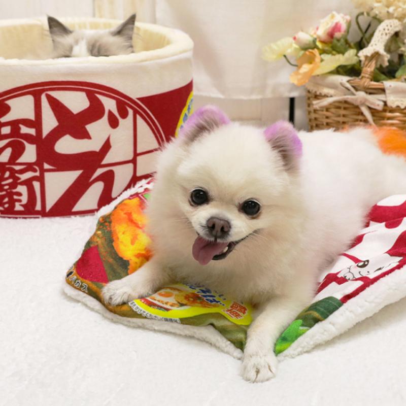 Nudelförmiges, mit Fleece gefüttertes Haustierbett, warm, atmungsaktiv, abnehmbar, rund, Katzennest, Klappbezug, universeller Hundezwinger für alle Jahreszeiten