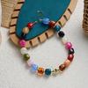Boho Colorful Acrylic Resin Beaded Choker Necklace For Women Vintage Dopamine Statement Chain On the Neck Party Holiday Jewelry