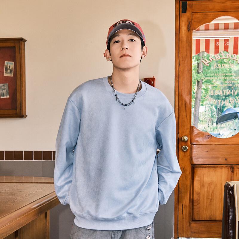 GENIOLAMODE Men's Fleece-Lined Crewneck Sweatshirt