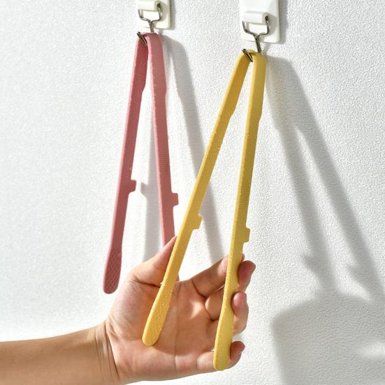 Pince Alimentaire en Silicone Résistante à la Chaleur Ustensile de Cuisine Antidérapant pour Barbecue Pain Gâteau & Glace Manche Ergonomique Sans Rayures Outil de Cuisson Essentiel pour la Maison