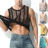 Vestă de vară pentru bărbați cu gât rotund, fără mâneci, ultralight, cu uscare rapidă, transparentă, sexy, maiou pentru fitness, topuri pentru femei