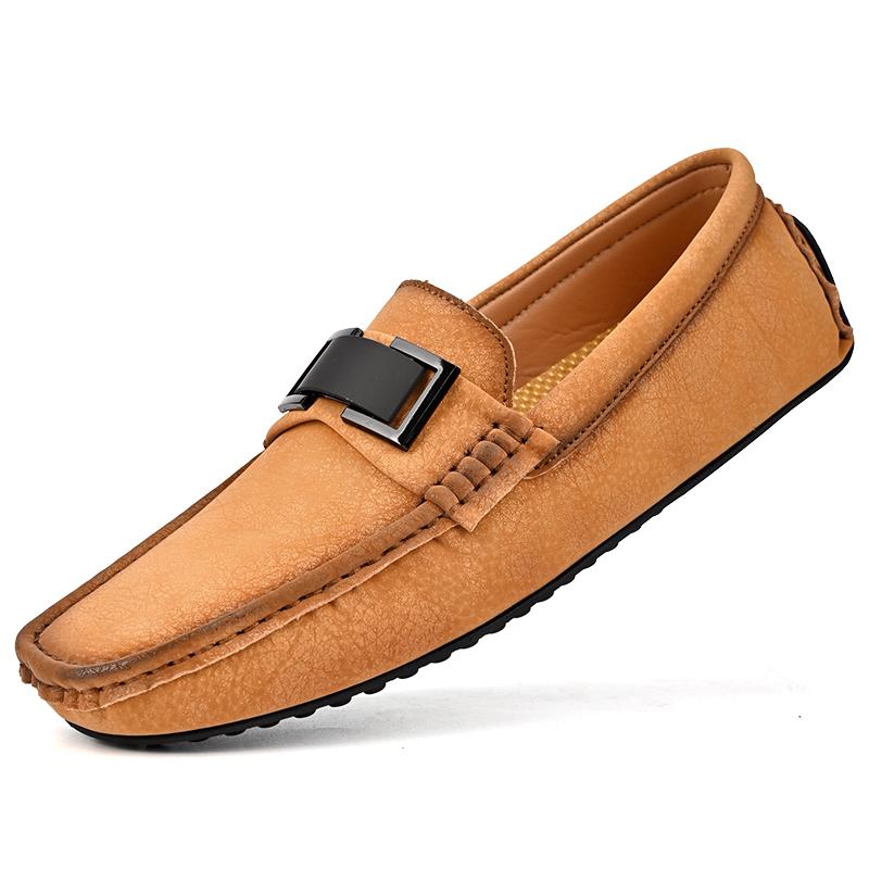 Suede Leather Men Casual Shoes Slip on Flats Comfy Fashion Loafers New Men Business Shoes All-match Walking Flats Drive Footwear