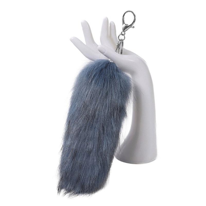 Elegant Keyrings Charm with Foxes Tail Pendant Fashionable Keychain Decoration Cute Toy for Car or Bag Decoration