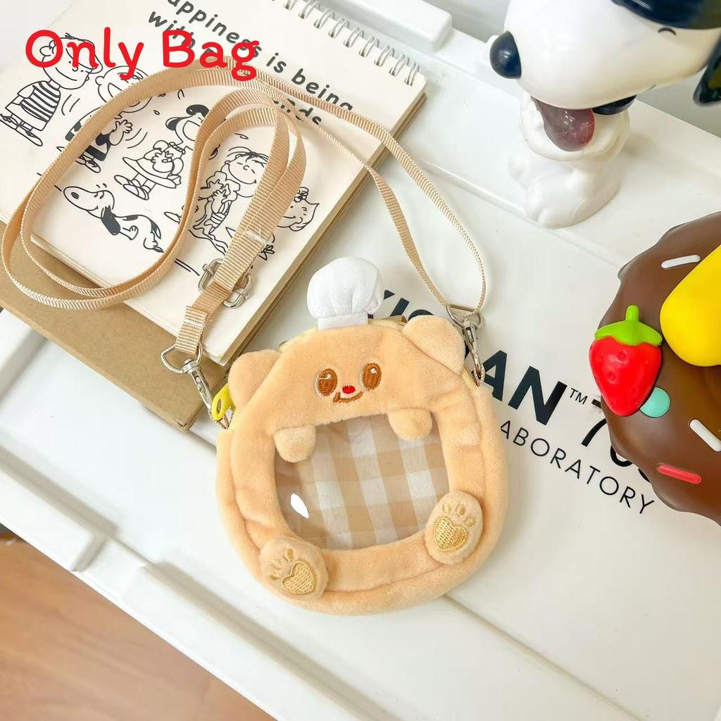 Butter Bear Plush Tote Bag With Zipper Closure For Daily Use