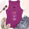 Heart-shaped Printed Sleeveless Top T-shirt with A Round Neck Pullover Vest