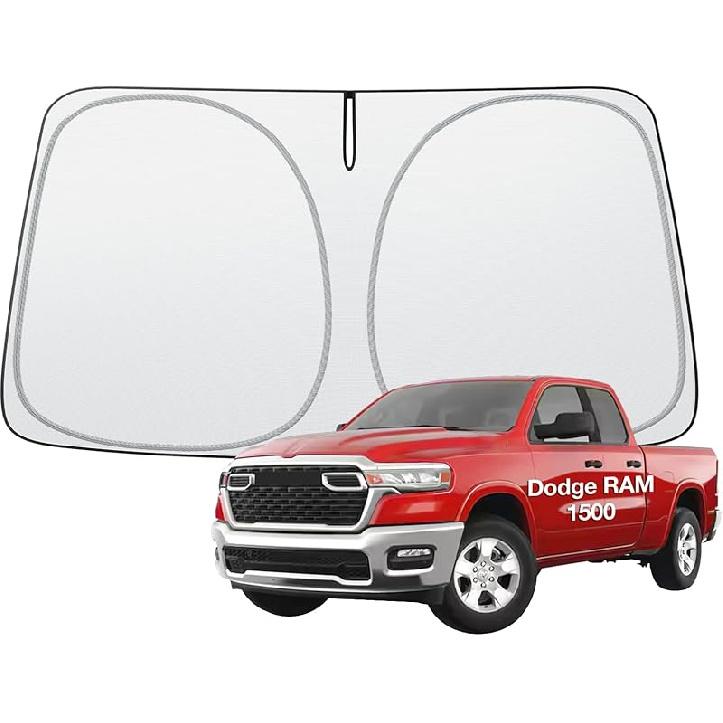 Wigoo 2025 Tesla New Model Y Accessories Windshield Sunshade [OEM Design, 100% Sun Blockage] Foldable Heat Ulation Sunshade With Storage Bag, For
