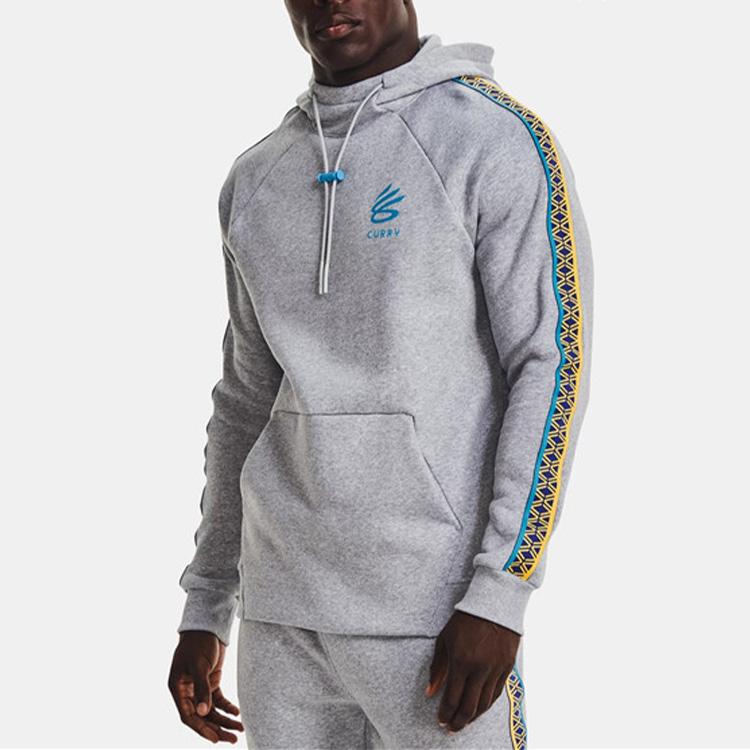 Under Armour Curry Series Side Panel Fleece Hoodie Men Tops Grey 1366626-011
