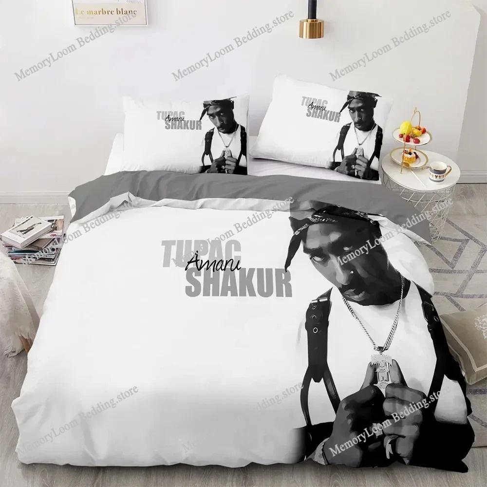 2Pac Tupac Amaru Shakur Bettwäsche-Set Bettbezug Bett-Set Tagesdecke Kissenbezug Bettdecke King Queen Size Jungen Erwachsenen Bettwäsche-Set
