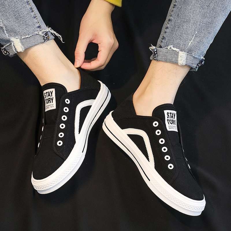 Spring and summer shoes men's one-pedal lazy cloth shoes men's two wear canvas shoes trendy shoes versatile casual board shoes men's shoes