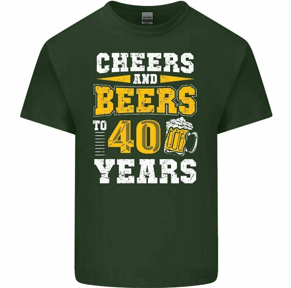 40th Birthday TShirt 1982 Unisexs Funny CHEERS  BEERS to 40 Year Old Alcohol Top
