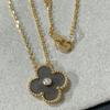 Christmas Limited Clover Necklace V Gold Plated 18k Rose Gold Silver Sparkling Collarbone Chain