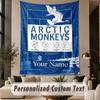 Custom Text Printed Tapestry Arctic Monkeys Pattern Large Wall Hanging Indoor Room Decor