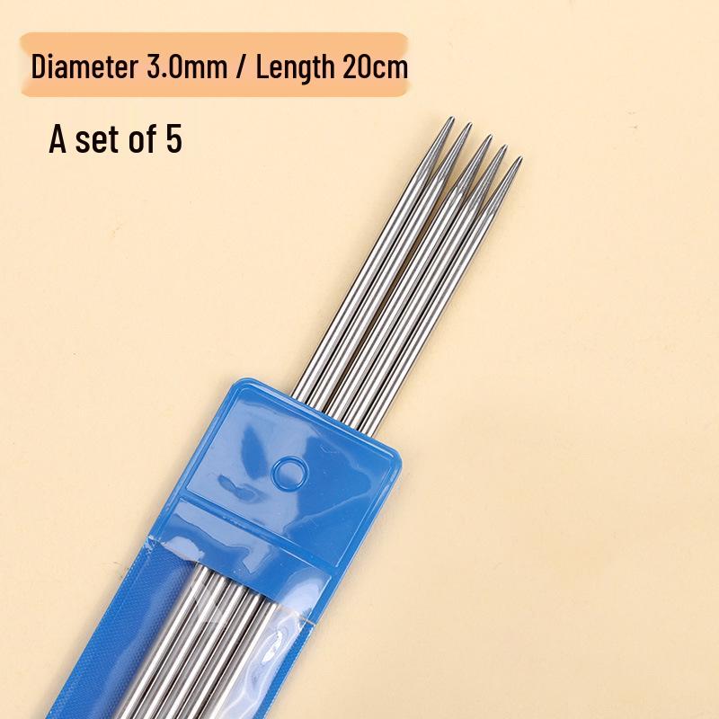 20 cm Edelstahl-Stricknadeln für Pullover, Bündchen, Socken und Puppen - DIY Kurze Spezialwerkzeuge