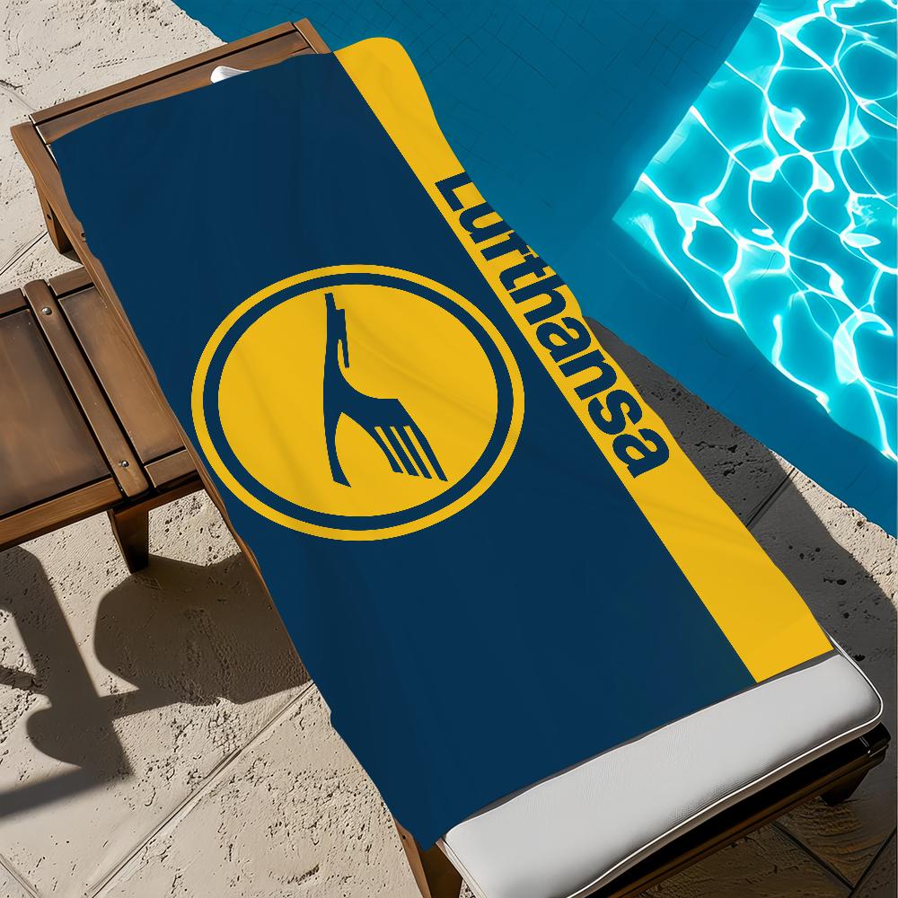 L-LufthansaS-ES logo luxury Towel Large Quick-Drying Microfiber soft Beach Towel for Travel Fitness Sauna Bathing Camping