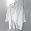 Manches longues irrégulière femmes chemise printemps automne col rabattu Simple blanc Blouse hauts à la mode vêtements amples Blusas 29947