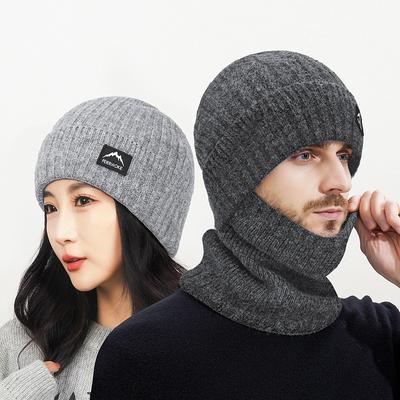 Gorro de Lana para Hombre de Invierno, Cabeza Grande, Cortavientos, Protección para Orejas, Lana, Ciclismo, Forro Polar, Grueso, Cálido, Resistente al Frío, Tejido