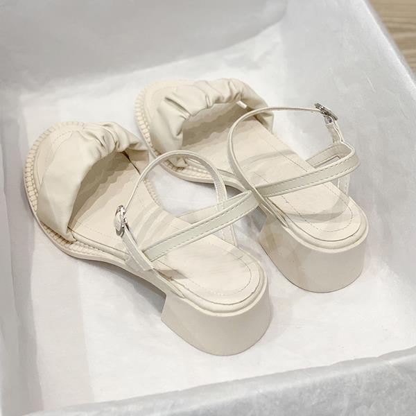 Med Comfort Schuhe für Damen Sandalen Blockabsatz Anzug Weiblich Beige Mittel Neu Chunky Mädchen Klar Mode Sommer Hoch Schwarz B