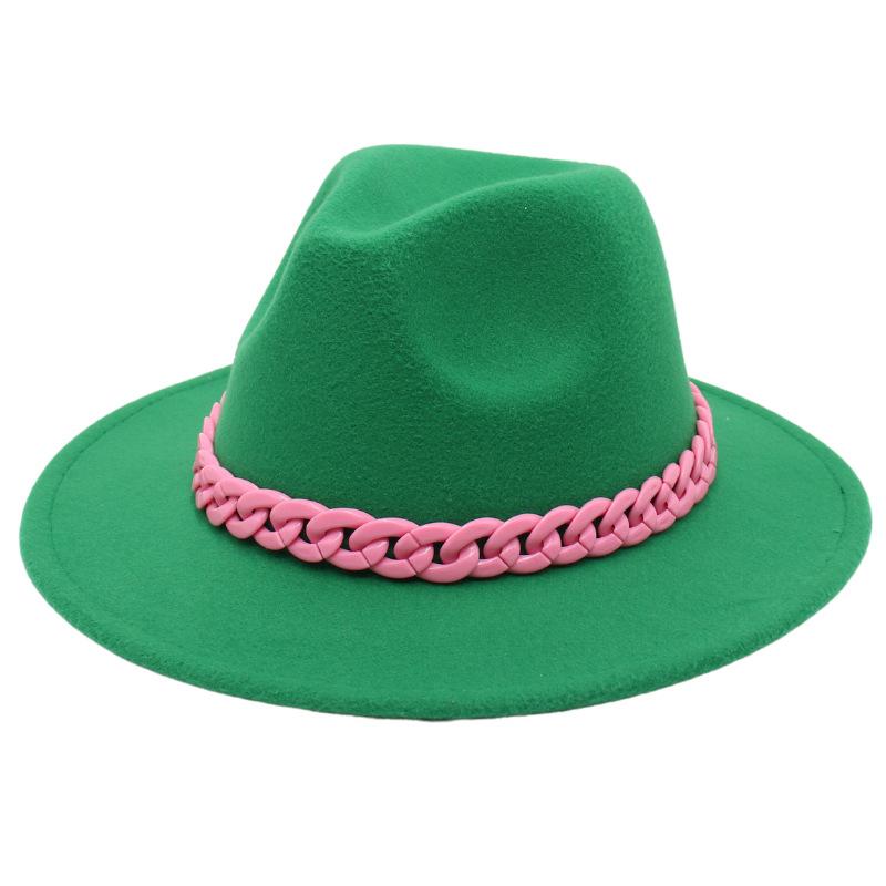 New Pink Acrylic Top Hat, Big Brim Jazz Hat, British Felt Hat, 26-Color Hat.